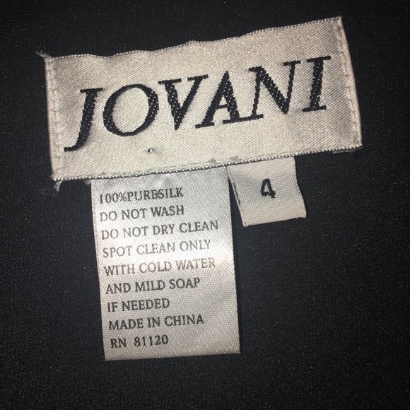 Jovani Black & White Beaded V back Mermaid Dress - Picture 10 of 11